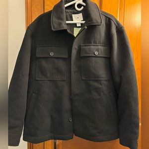 Black Wool Jacket- Size Large H&M